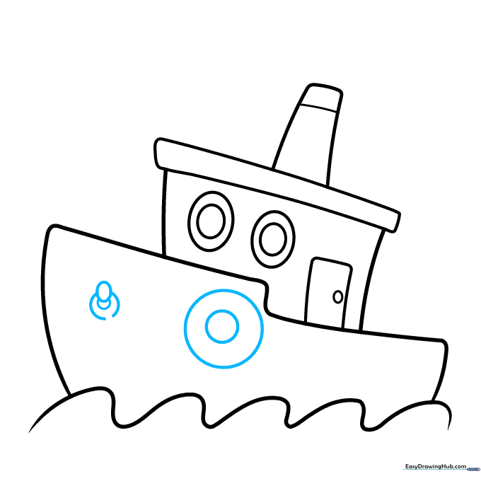 A life preserver ring on the side of the boat hull and the top part of an anchor.