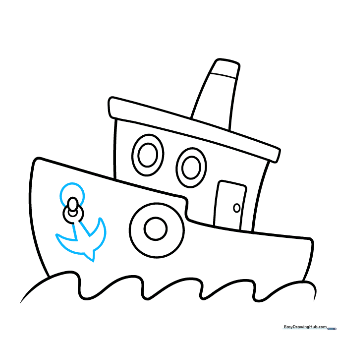 A completed anchor with sharp, curved hooks at the bottom.