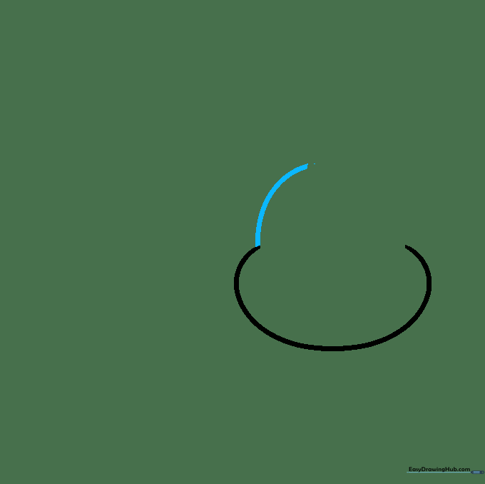 A curved line added to the bottom of the initial C-shape to continue the head outline.