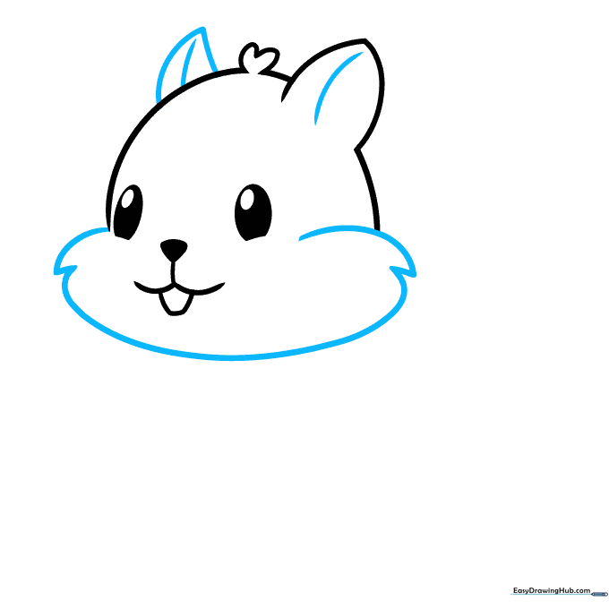 Adding ears and fluffy cheeks to the chipmunk character.