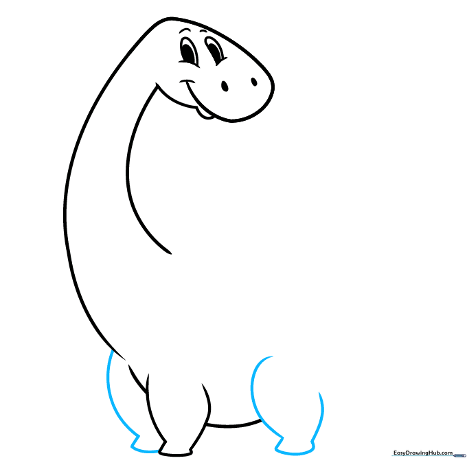 Two additional thick, rounded dinosaur legs added to the body.