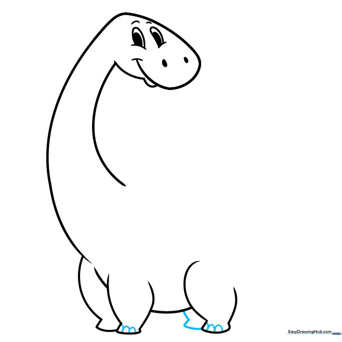 Dinosaur feet showing U-shaped toenail details.