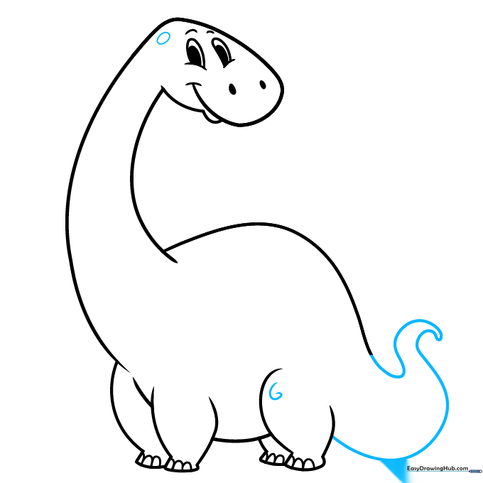 Dinosaur tail and knee spiral detail added.