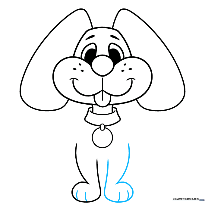 Drawing the second front leg and adding small toe details.