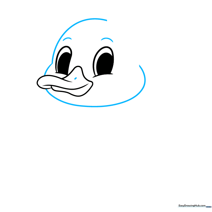 Adding eyebrows and a nostril to the duck's face.