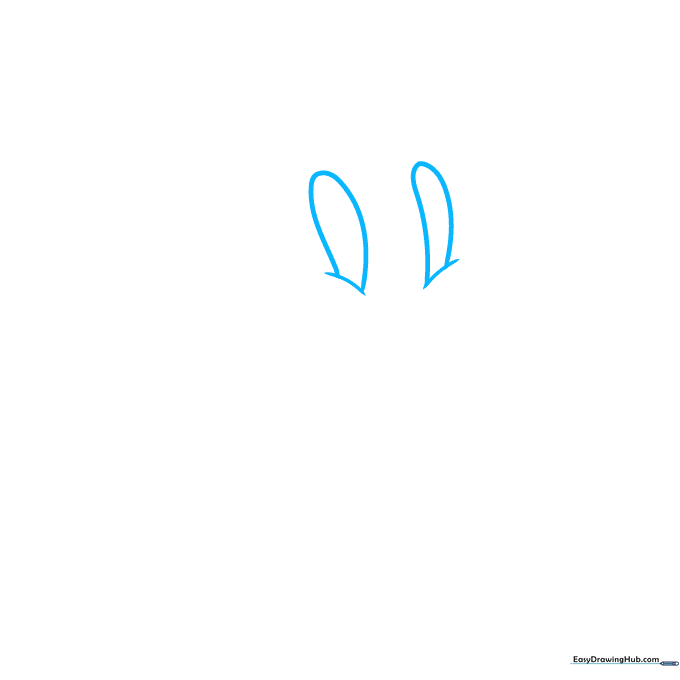 Pencil sketch showing two ovals representing the ghost's eyes on a white background.