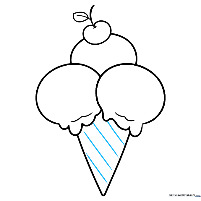 Adding diagonal lines to the cone to create texture.