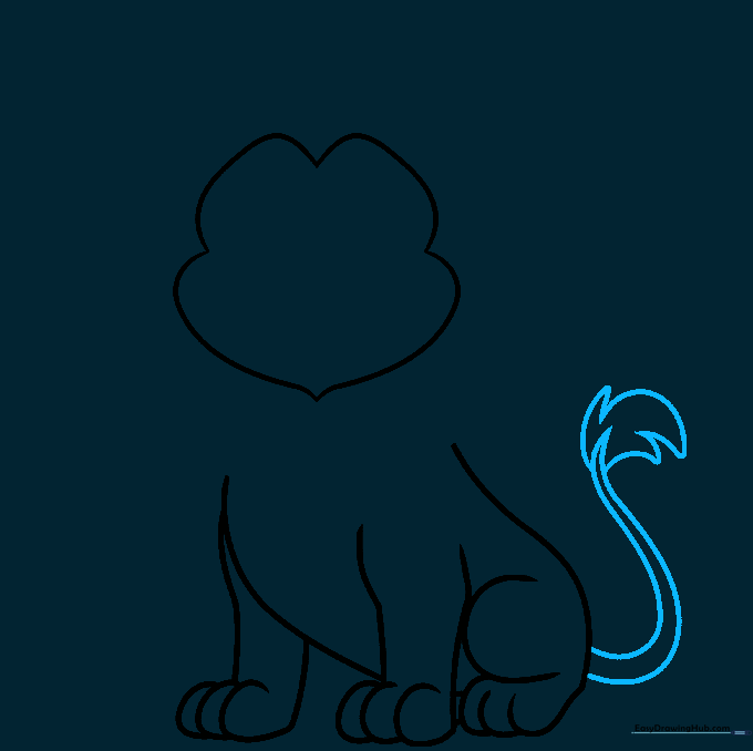 Adding a long, pointed tail with a fluffy tuft of fur at the end.