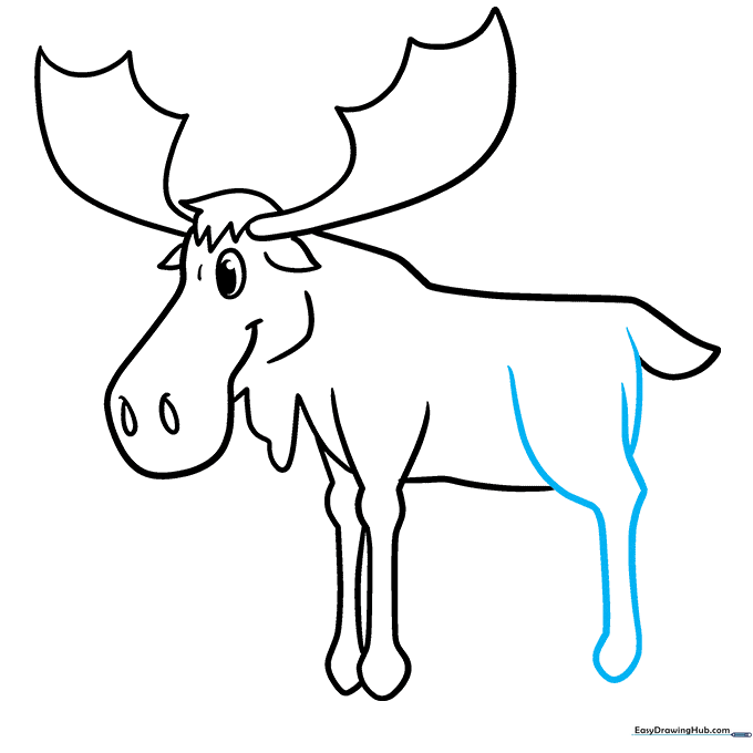 Drawing the rear leg and connecting it to the body.