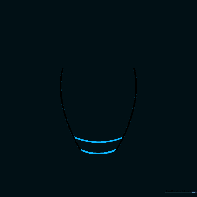 Two curved lines added to the bottom of the rocket body to define the base.