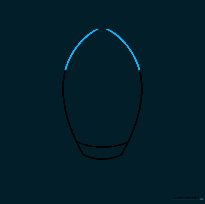 The rocket body lines extended upward to form a rounded nose cone.