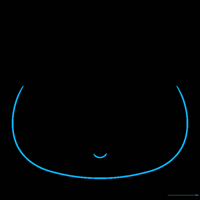 A U-shaped outline forming the bottom of the cat's face and chin.