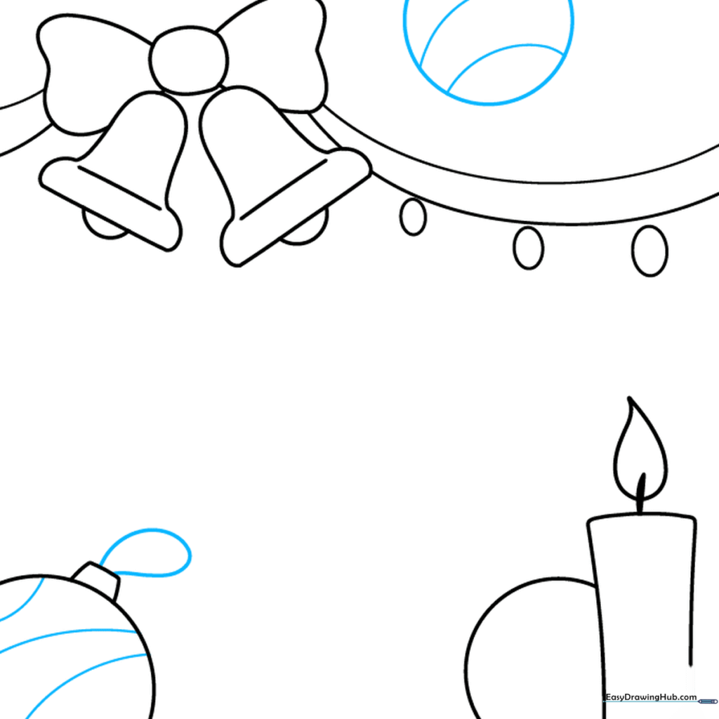 Detailed ornaments with stripes and small hanging loops.