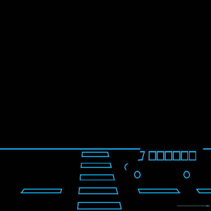 Adding a horizon line and crosswalk markings to the street scene.