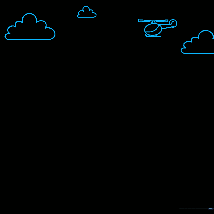 Adding clouds and a helicopter to the sky above the city.
