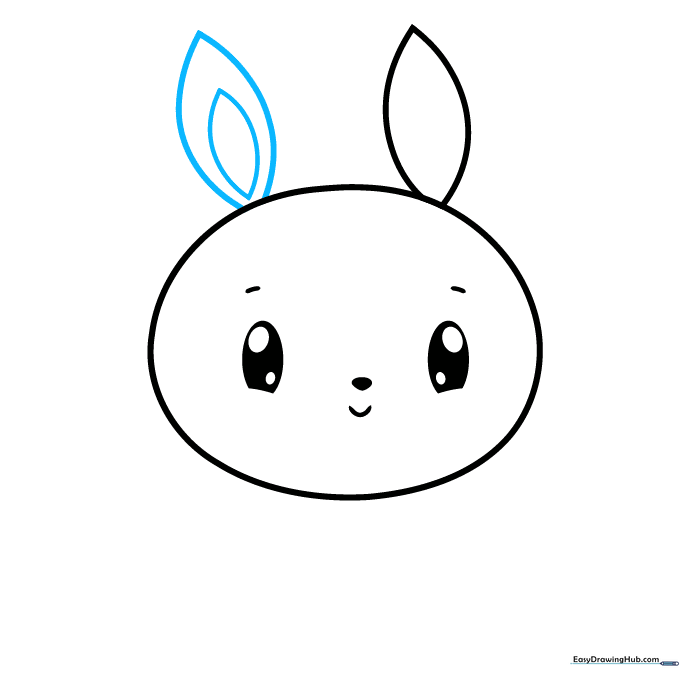Bunny head with two ears, showing inner ear detail lines.