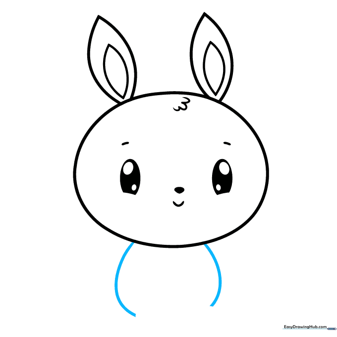 Bunny head with a simple, rounded body outline extending downwards.