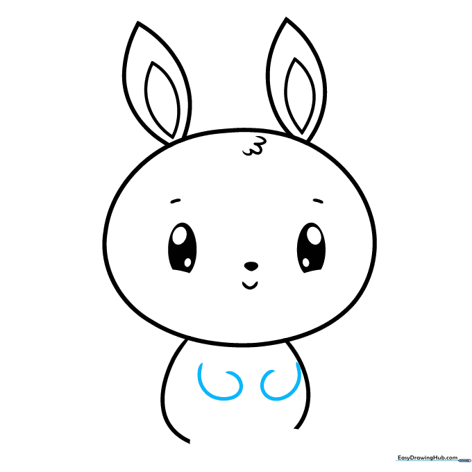 Bunny body with two small, looped arm shapes added.