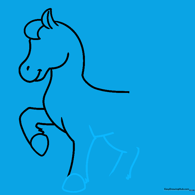 Illustration showing the unicorn's belly and the start of the back leg.