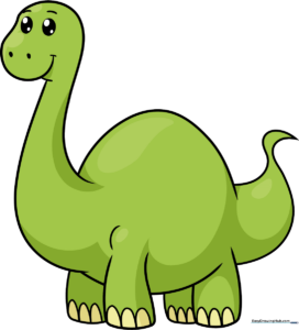A colorful, friendly cartoon dinosaur, perfect for kids to learn how to draw.