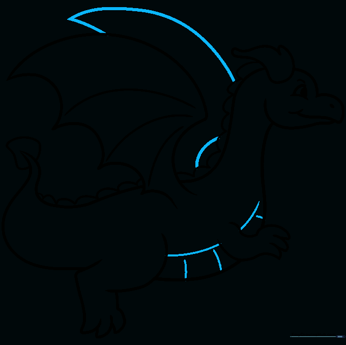 Adding the background wing and stomach details to complete the outline.