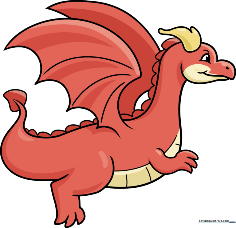 A colorful, friendly cartoon flying dragon soaring through the air.