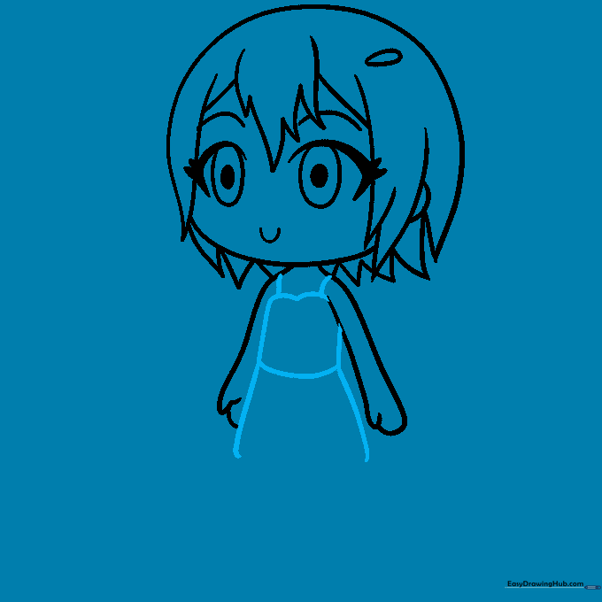 Adding the shirt and skirt to the character's torso.