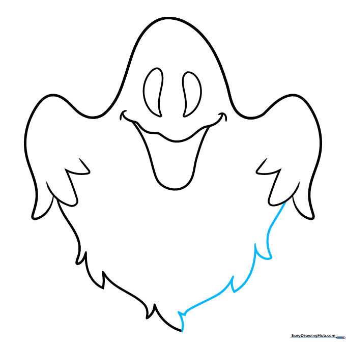 The ghost's body is now fully enclosed with jagged bottom edges.