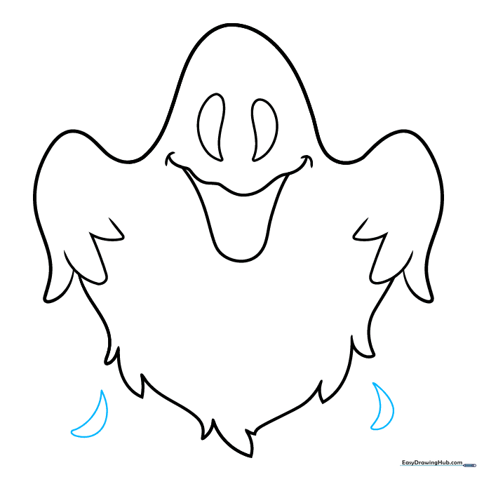 Small crescent shapes added to the ghost's body to show fabric folds.