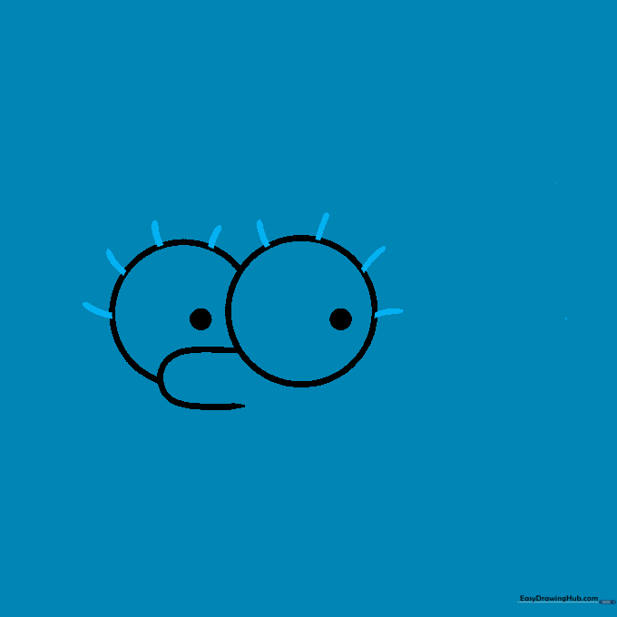 Lisa Simpson's eyes with small, straight lines added to the top and sides to represent eyelashes.