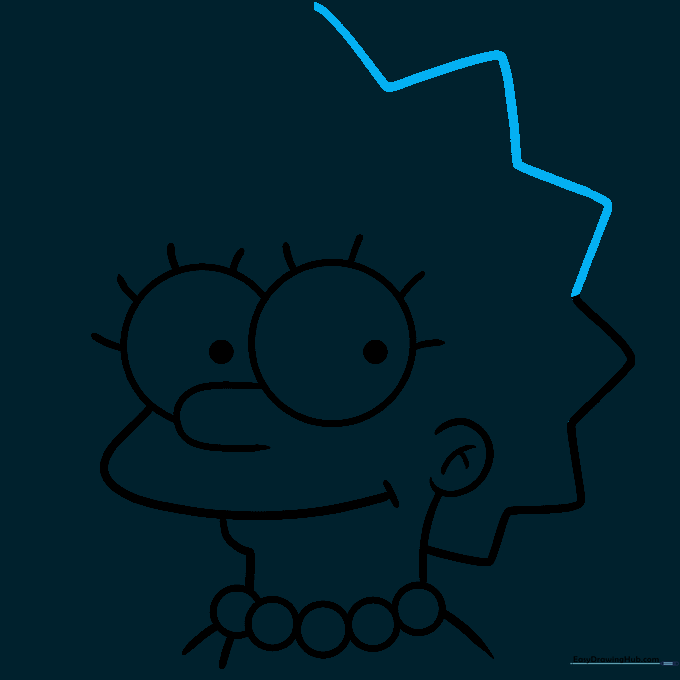 The top of Lisa Simpson's head with more triangle-shaped hair spikes added.
