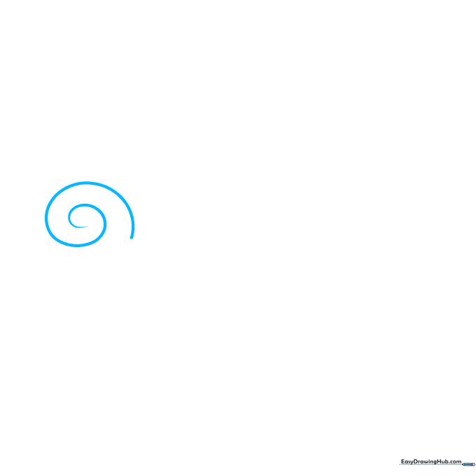Pencil sketch of a small spiral starting the center of a lollipop