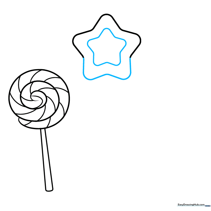 Adding a smaller star detail inside the main star-shaped lollipop