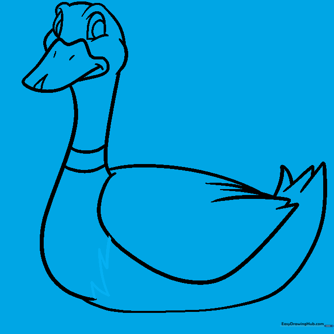 Adding a zig-zag line to the duck's chest for feather texture.