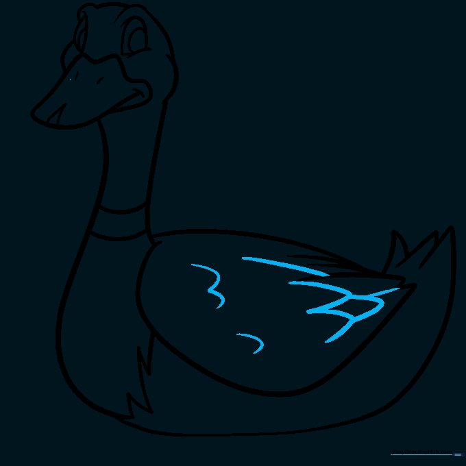 Adding intricate curved lines to the wing for feather detail.