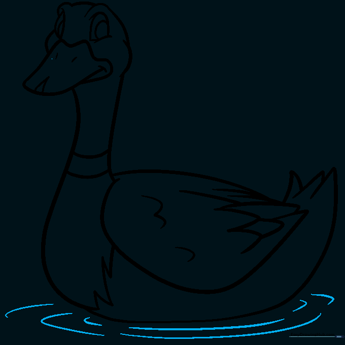 Adding water ripples beneath the duck to complete the scene.
