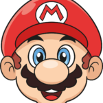 Vibrant, finished illustration of Mario's face, showcasing the final result of the drawing tutorial.