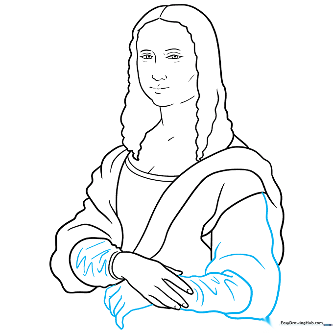 Drawing showing the second hand and additional sleeve texture.