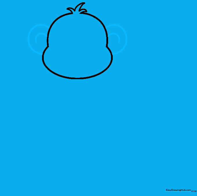 Monkey head outline with two C-shaped ears added to the sides.
