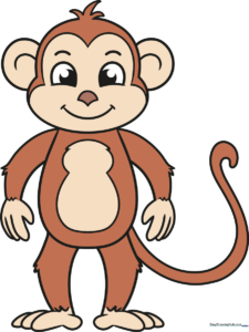 Colorful cartoon monkey illustration, the final result of the drawing tutorial.