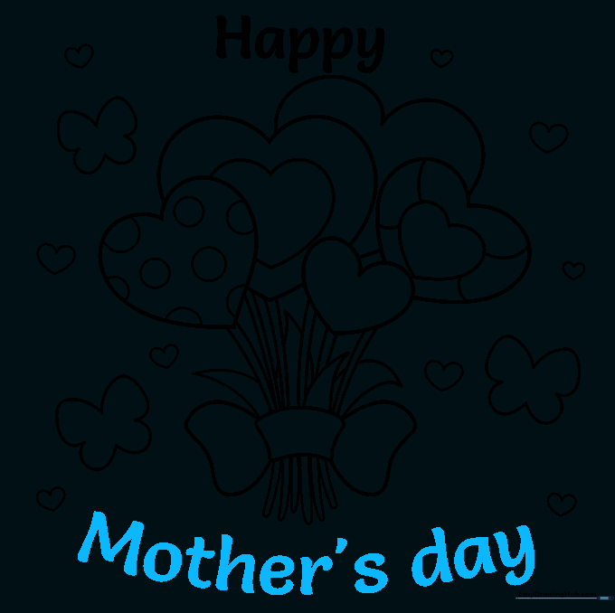 Writing the words Mother's Day at the bottom to complete the card design.