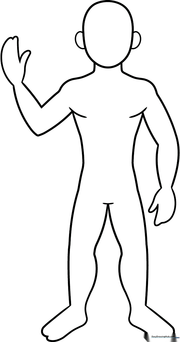 A clean, simple line-art drawing of a person, demonstrating the final result of the tutorial.