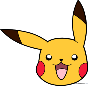 A vibrant, finished illustration of a Pikachu face, showcasing the final result of the tutorial.