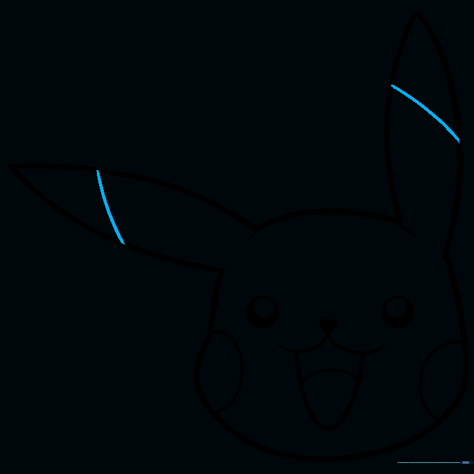 Pikachu's ears with horizontal lines indicating the black tips.
