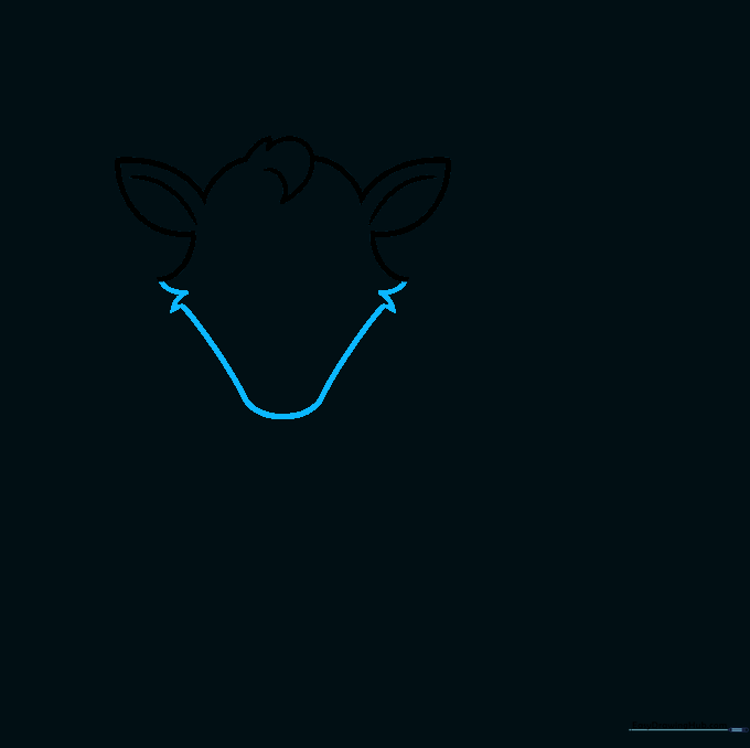 Outlining the reindeer's cheeks and chin with fur texture.