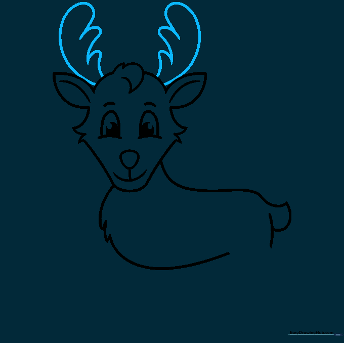 Adding branching antlers to the top of the reindeer's head.