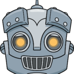Colorful, friendly robot face illustration designed for kids' drawing tutorials.