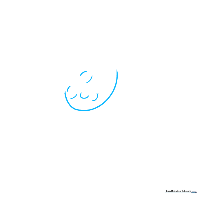Line drawing of a face profile with closed eyes and a peaceful smile.