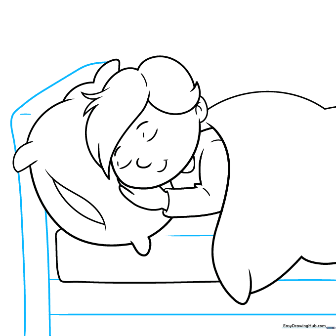 Adding a headboard and mattress detail to the bed.