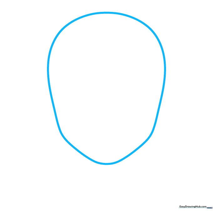 Pencil sketch of a rounded Spider-Man head shape on white paper